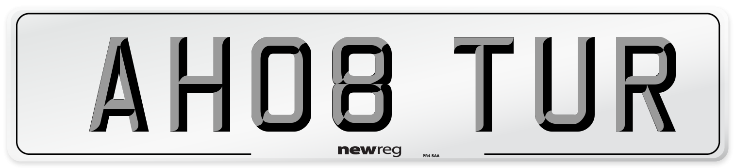 AH08 TUR Number Plate from New Reg